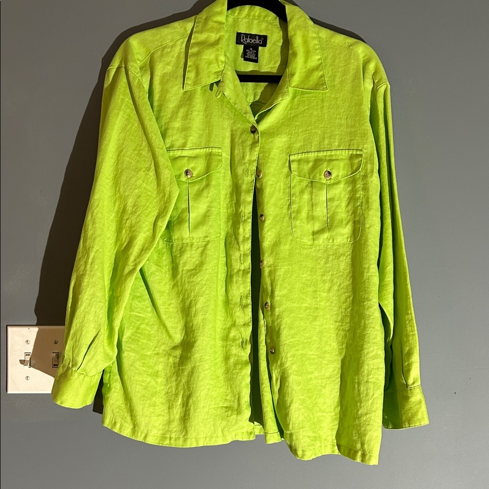Rafaella Linen Button down Long Sleeve